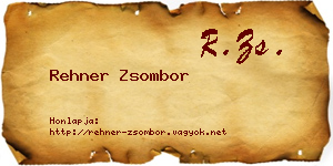 Rehner Zsombor névjegykártya